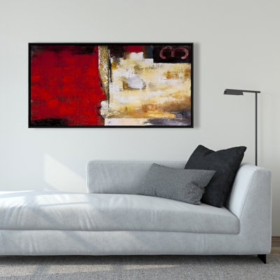 Abstract industrial art with numbers - 24"x48" Framed canvas