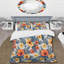 Ensemble de housse de couette rouge et jaune Midcentury Flower Gardens - Midcentury Flowers-109156198
