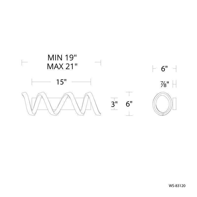 1 - Light LED Bath Bar, Titanium