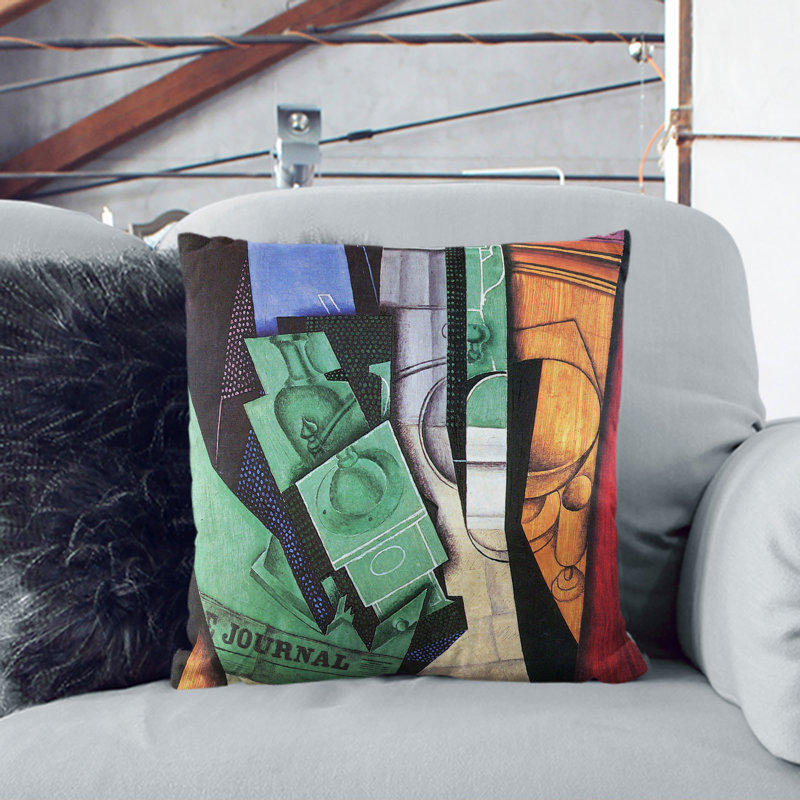 Breakfast Square Throw Cushion, Black, 55cm H x 55cm W x 20cm D