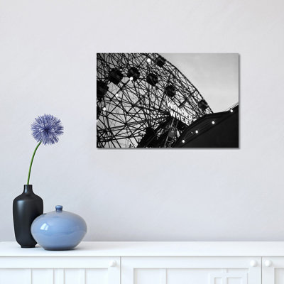 1920s Looking up at Wonder Wheel Amusement Ride Coney Island New York USA 1 Piece Wrapped Canvas Wall Art