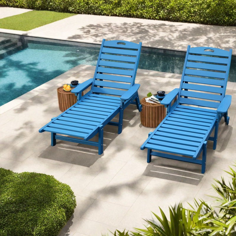 Méridiennes de patio réglables, ensemble de piscine moderne en grain de bois PEHD