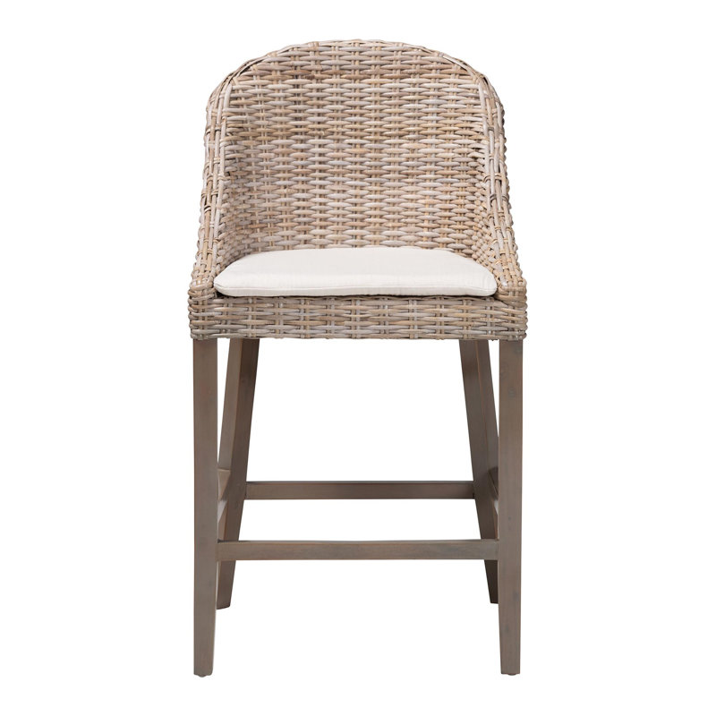 Tabouret de comptoir en osier tissé à la main avec îlot de cuisine bali & pari Lara Kubu