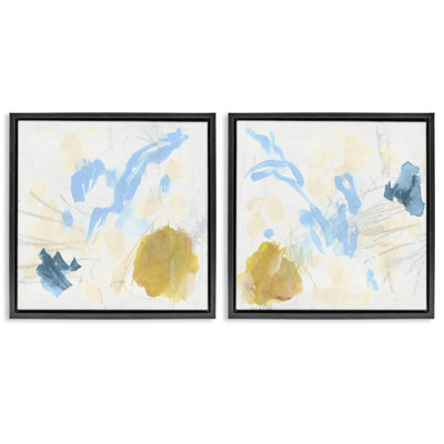 Abstract Flowing Cartography 2 Piece  Floater Canvas Set, design by June Erica Vess