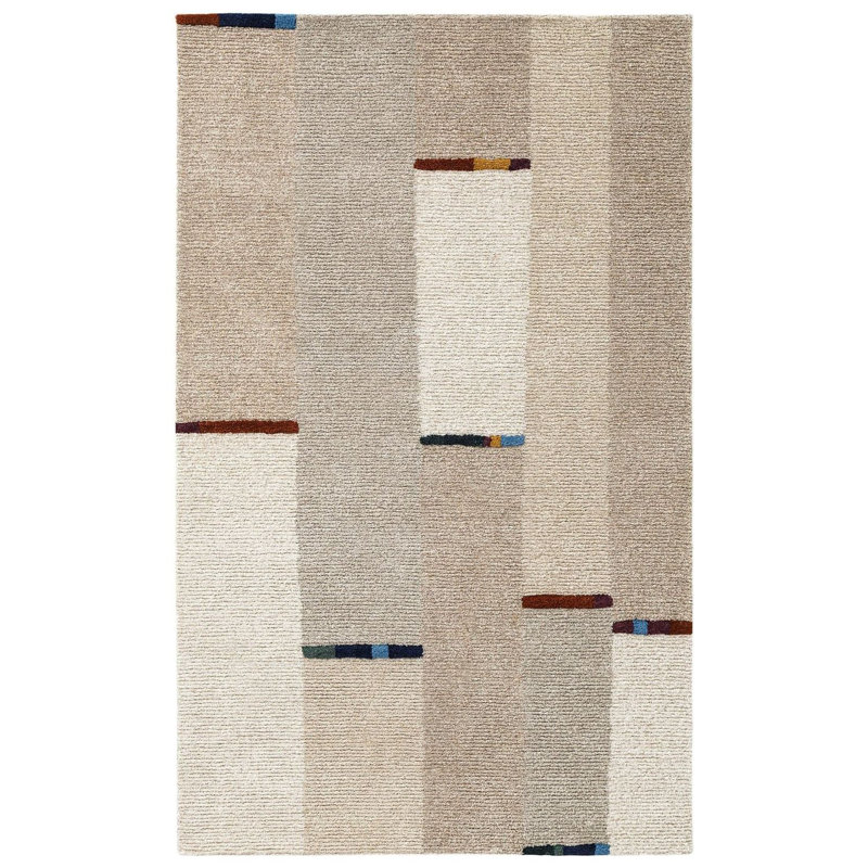 Hand Tufted Wool Albers Indoor Area Rug, Rectangle 8'9" x 11'9"