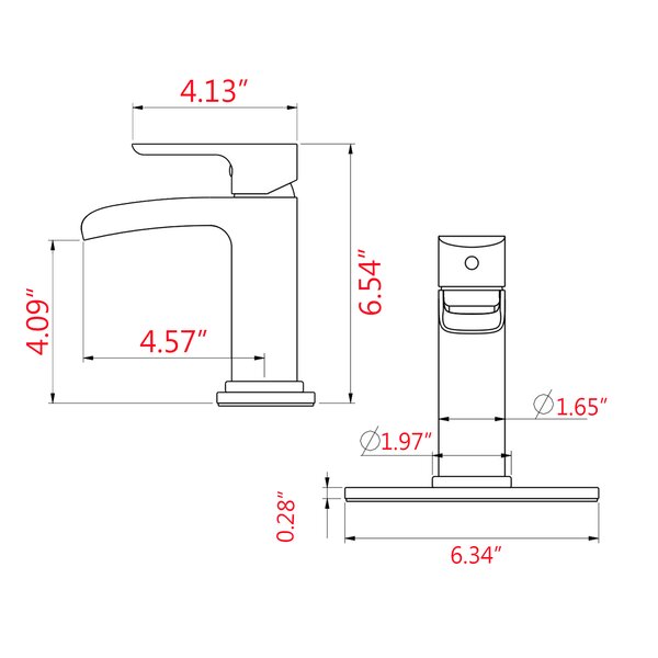 MAXWELL Matherne Single Hole Faucet Single-handle Bathroom Faucet with ...