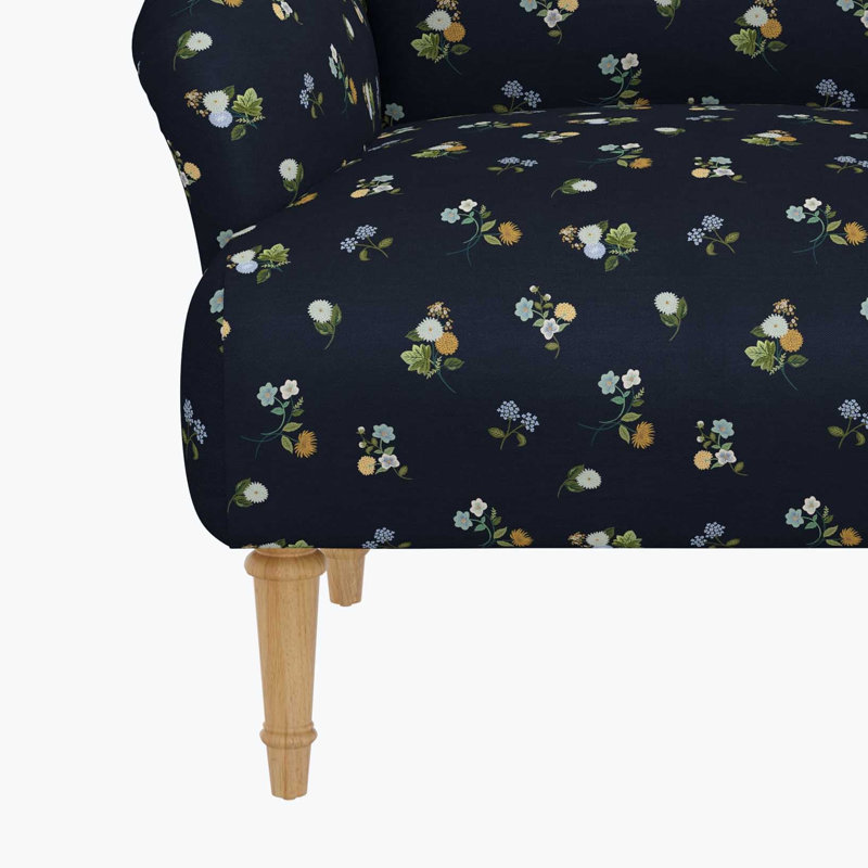 Bristol Armchair In Ditsy Dahlia Navy, Ditsy Dahlia Navy, Natural