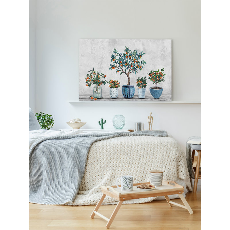 Orange Fruit Trees - Wrapped Canvas Painting, 66cm H x 101cm W x 3.81cm D