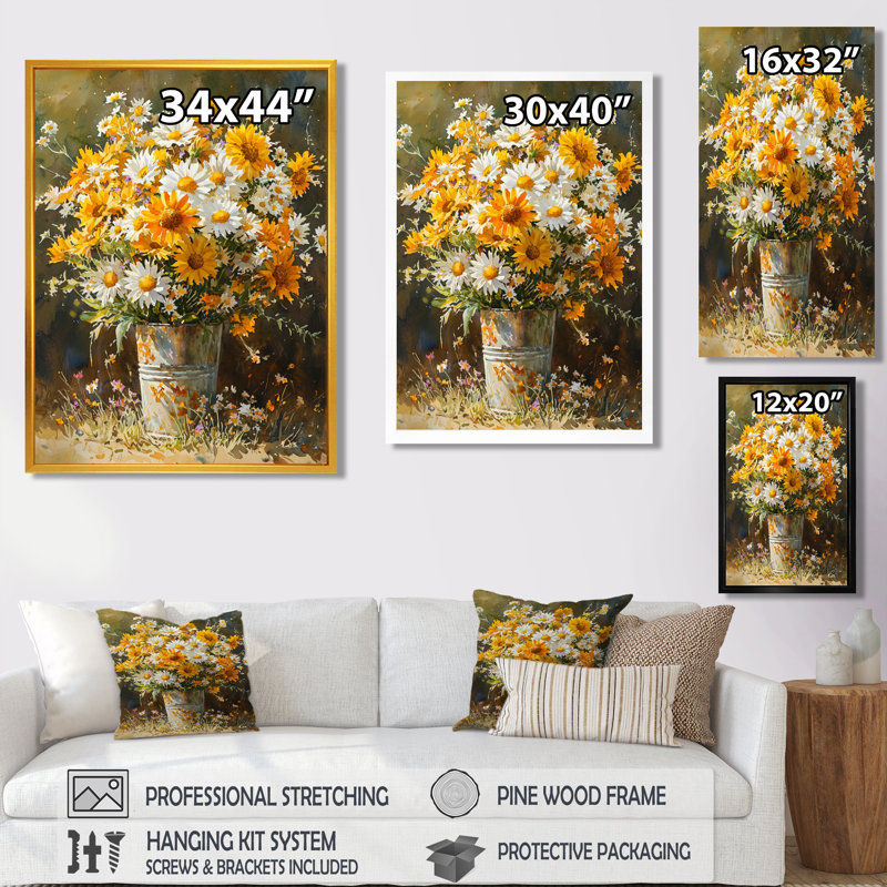 Christman - salon d'art mural floral, Noir, H 20 po x l 12 po, Reproduction encadrée d'une seule photo