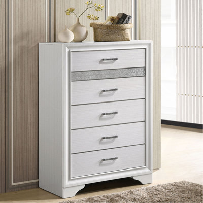 Commode 6 tiroirs avec poignées en métal
