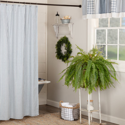 Sawyer Mill Cotton Blend Striped Shower Curtain