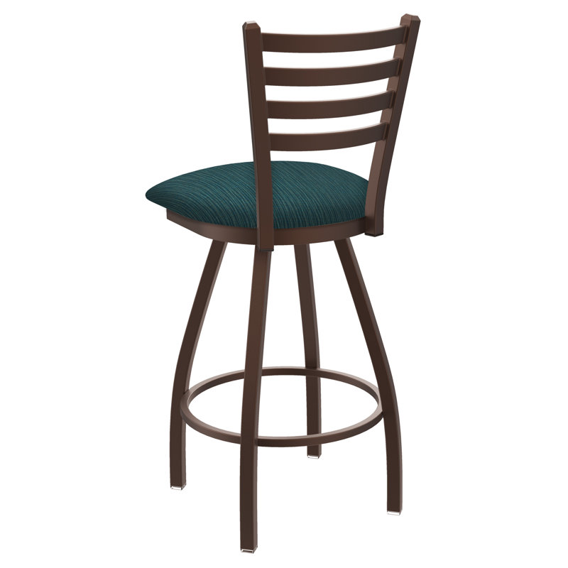 Tabouret de bar pivotant de 36" Evers, Bronze, Tissu - marée graphique, Tabouret de comptoir (siège d'une hauteur de 25 p