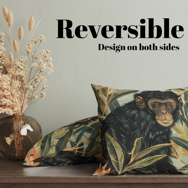 Jungle Haven Reversible Pillow Cover, 22"H x 22"W