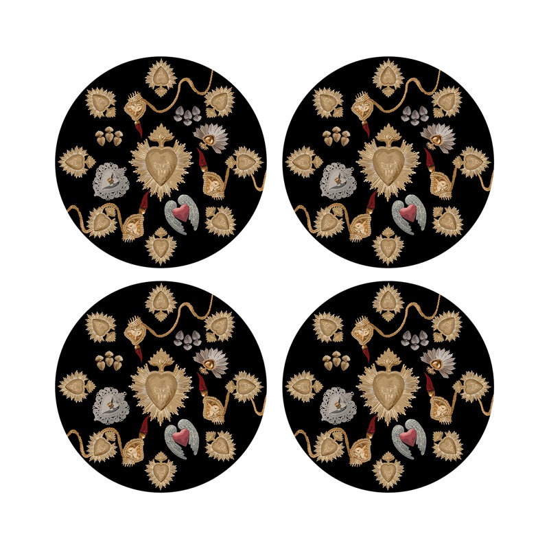 Napperon Ex voté Sacred Hearts, Noir