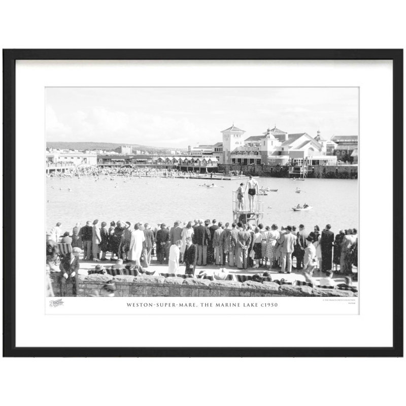 Weston-Super-Mare, The Marine Lake C1950 - Single Picture Frame Print, 60cm H X 80cm W x 2cm D