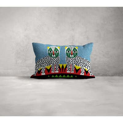 Folksy Leopard  Rectangle Throw Pillow