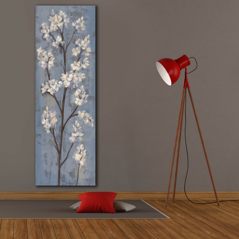 Toile épique «Almond Branch 1 Slate Blue» par Silvia Vassileva, 20 po x 60 po