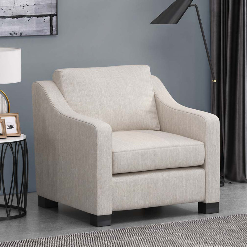 Fauteuil club rembourré, Beige