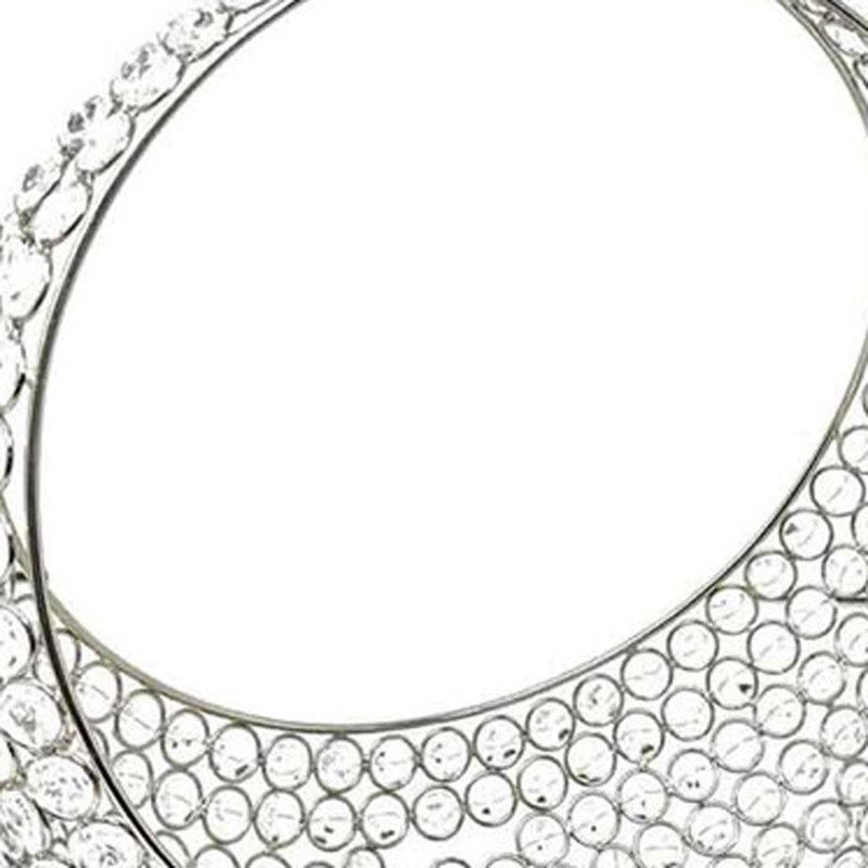 Panier à bagues 13 po argent et faux cristal