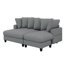 Canapé modulaire rembourré en L de 83 po avec amplement d'espace de rangement, lit convertible avec repose-pieds mobile et six coussins décoratifs en forme de L-1207607579