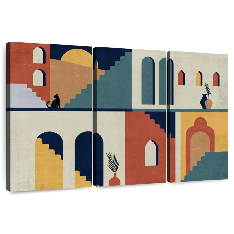 Lilie Abstract Abodes, 24" H x 38" W