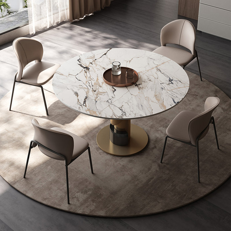 Modern fashion round sintered stone table sets