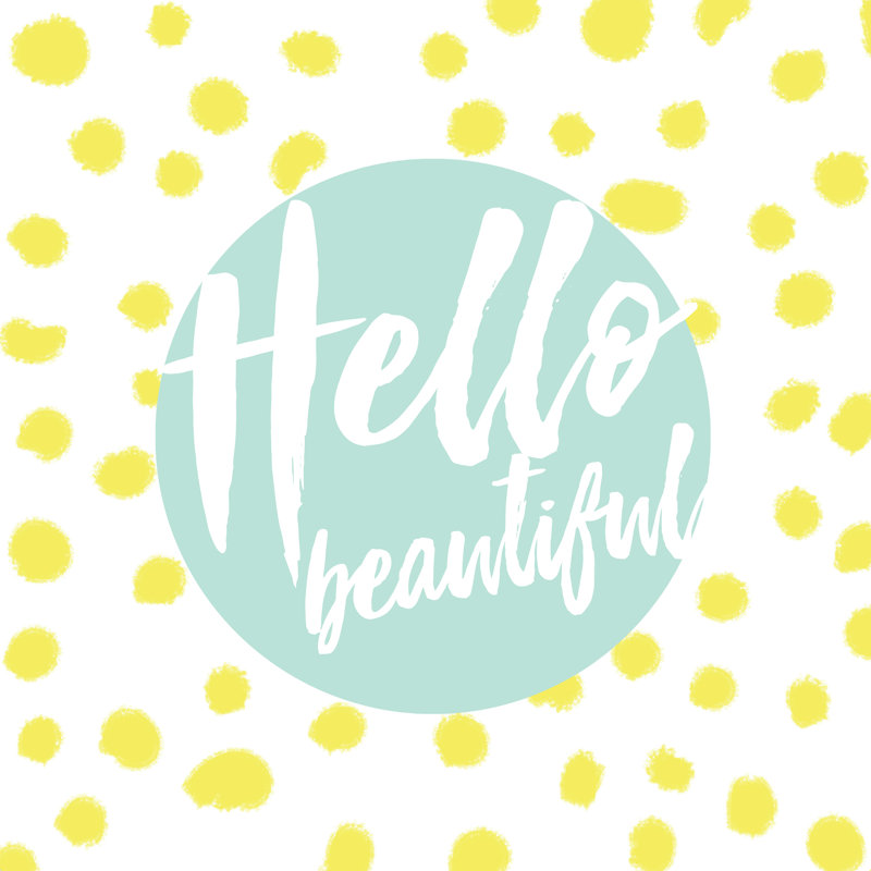 «Hello Beautiful 2», impression sur toile tendue, L 30 po x H 30 po