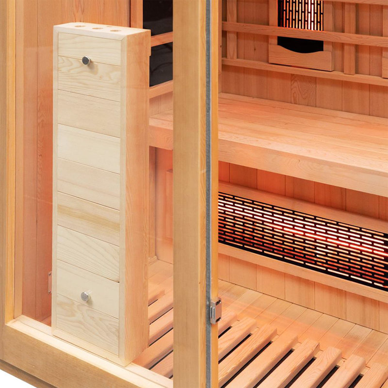 Metro Lane FAR Infrared Sauna with Remote Control in Hemlock