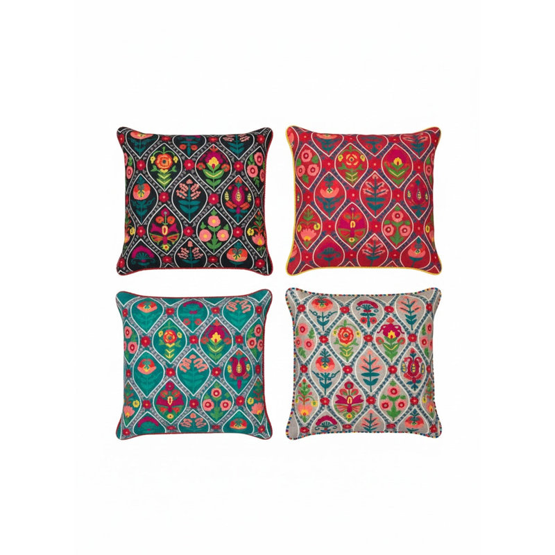 Geometric Cushion Cover, Navy Blue
