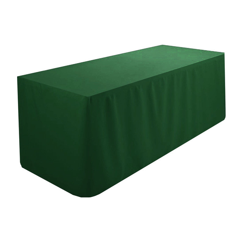 Fitted 100% Polyester Tablecloth Premium Qualitytable Cover 4 Feet Diameter, 76.2cm W x 243.84cm L, Dark Green