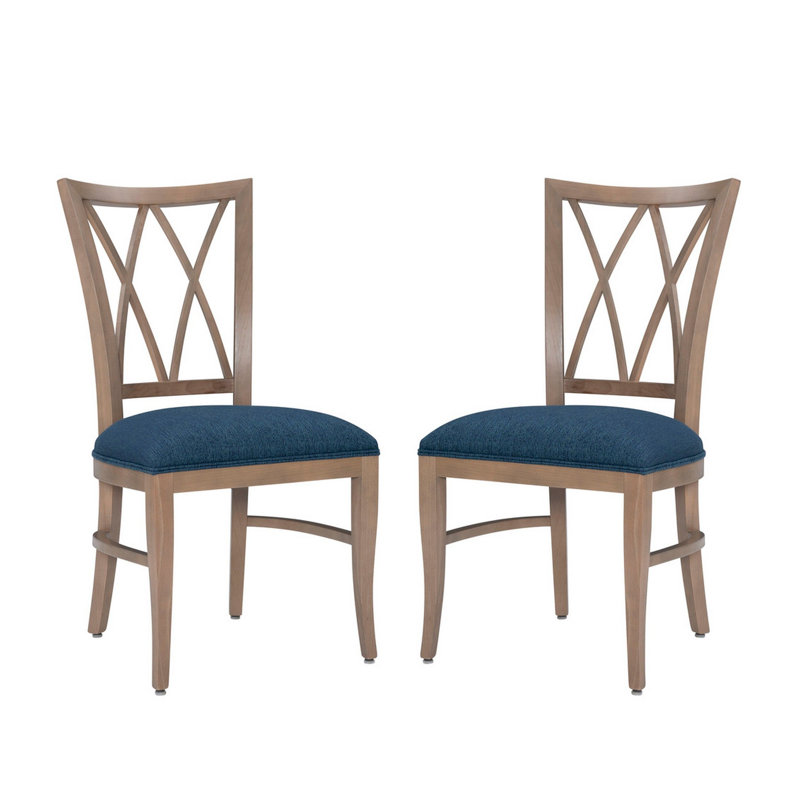 Aashray 20.5'' H Upholstered Beech Side Chair, Blue