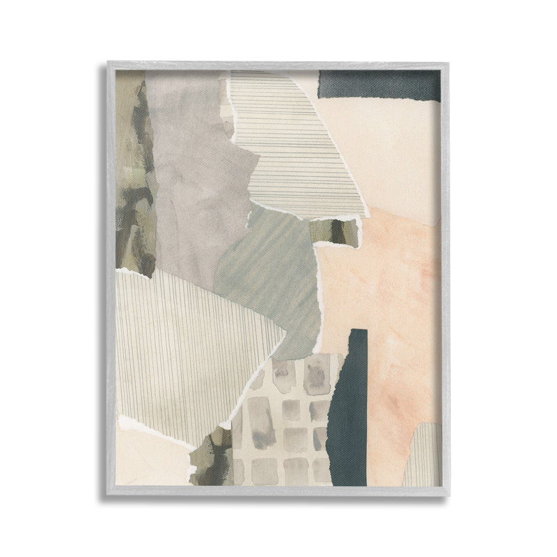 " Asymmetric Neutral Patterns Single Picture Frame " by June Erica Vess on Canvas, 20" H x 16" W, Black