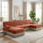 U-shaped, breathable, comfortable fringe-trimmed sofa-128969670-128969669