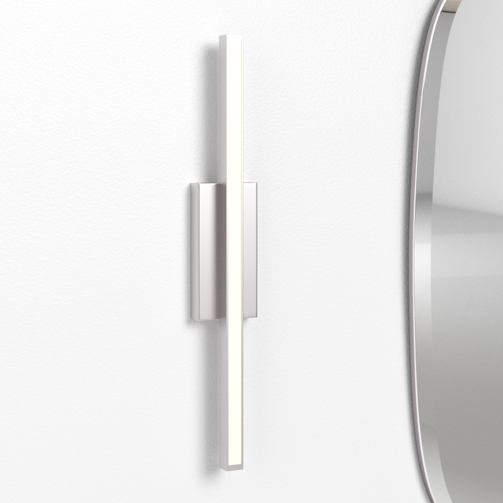 Rochelle Aluminum LED Flush Mounted Sconce, Brushed Nickel, 2.75" H x 1.63" W x 18" D