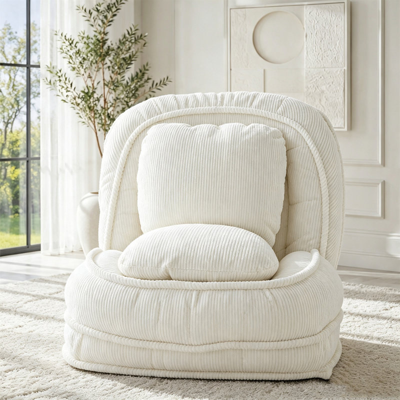 Canapé Lazy, 5 positions réglables, Blanc