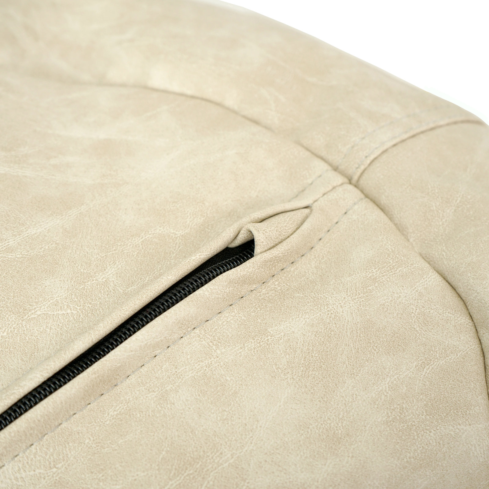 Standard Faux Leather Classic Bean Bag, Almond Faux Leather, 19" H x 22" W x 22" D