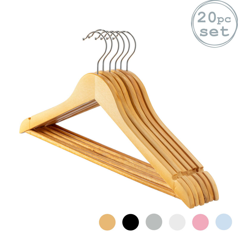 Harbour Housewares - Wooden Coat Hangers, Natural