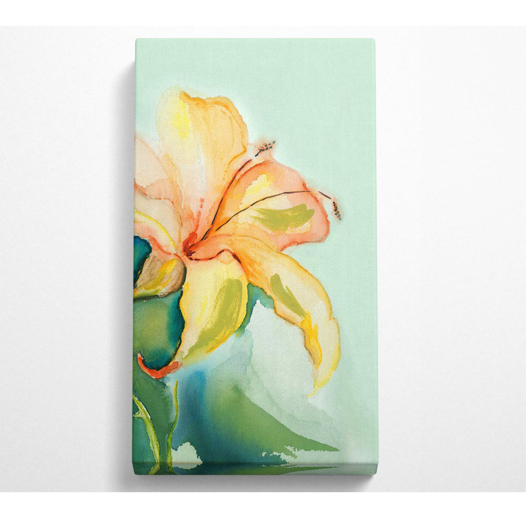 Single Lily Wide - Wrapped Canvas Kunstdrucke