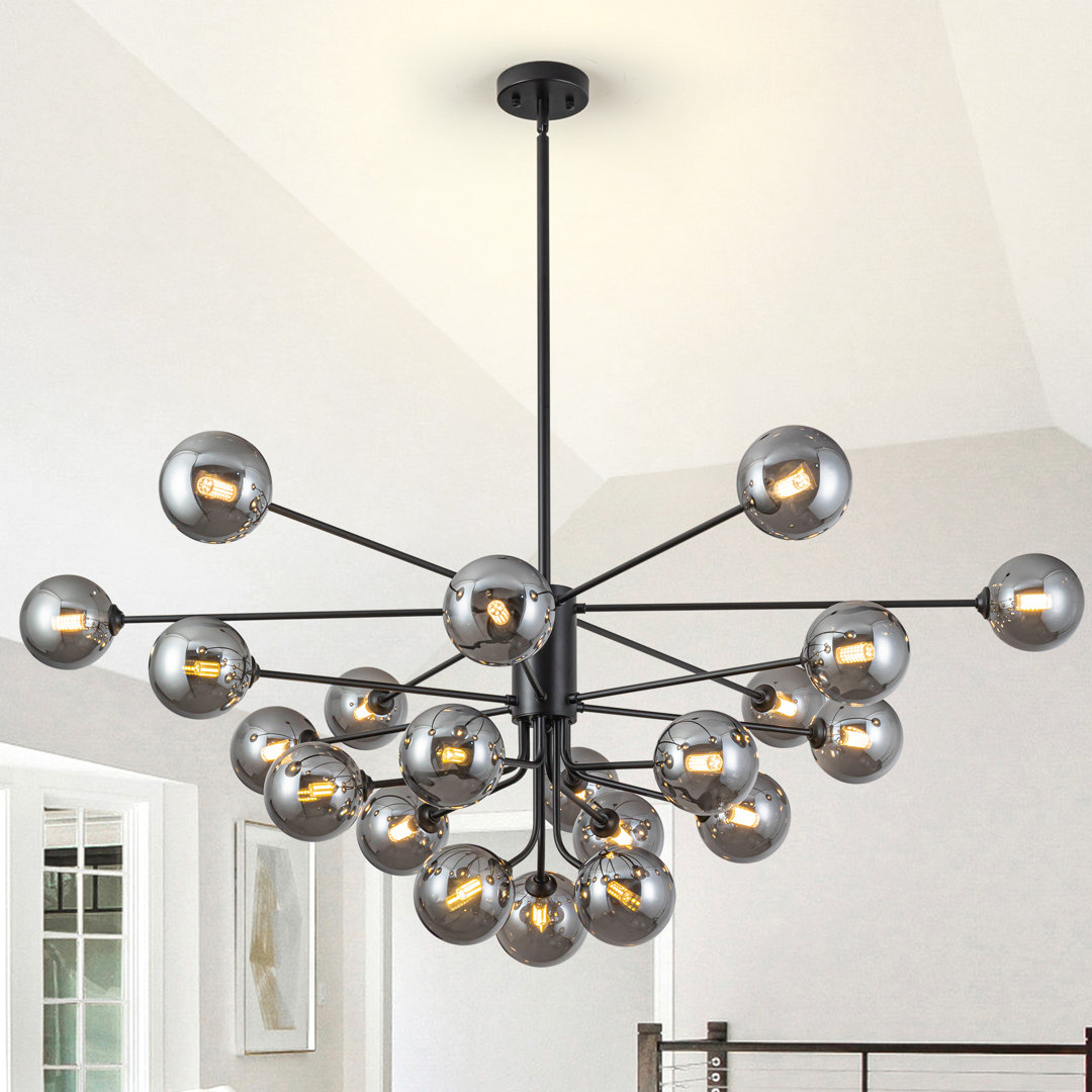 Kyiesha 21 - Light Dimmable Modern Linear Chandelier Sputnik Chandeliers Dining Room Chandelier George Oliver