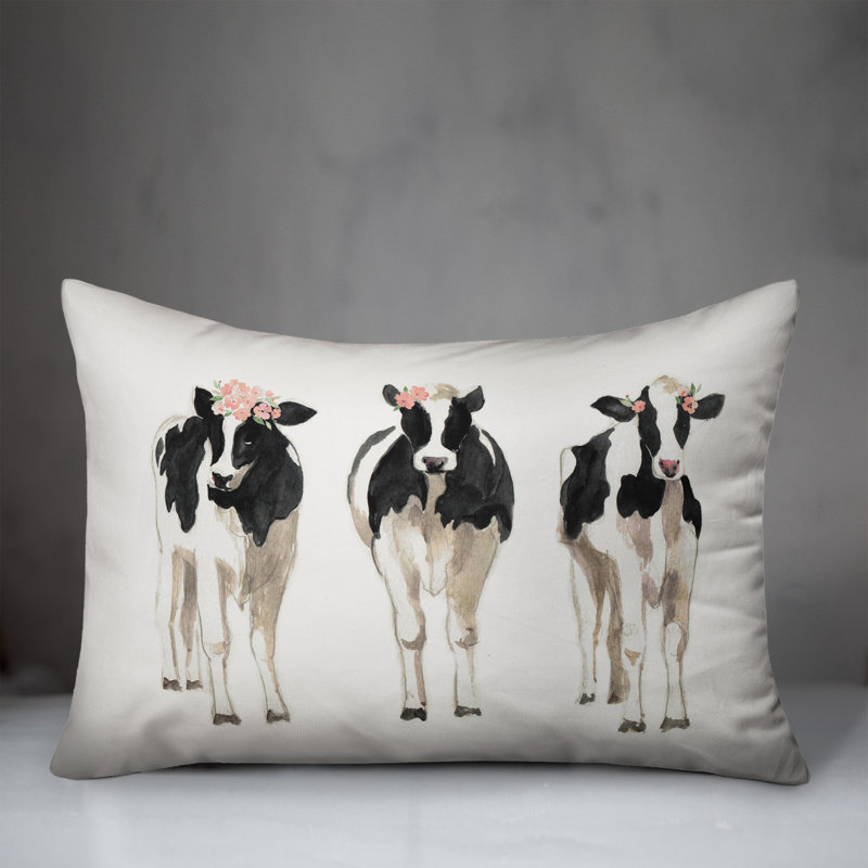  Preppy Cows Lumbar Pillow