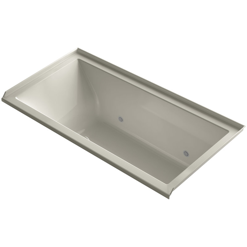 Underscore 60" x 30" Drop In Soaking Bathtub, Sandbar, Right