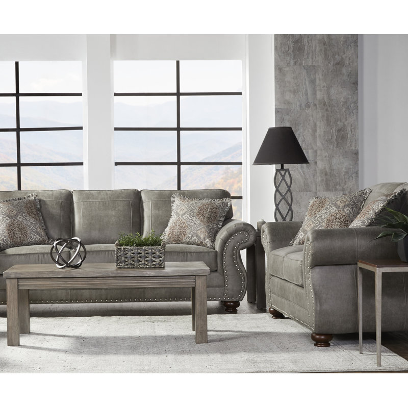 Ensemble de canapé et causeuse cloutés Leinster, Sofa;Loveseat