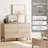 Minimalist 6-Drawer 47.2" W Rectangular Dresser With Reeded Details And Double-Stick Leg Design-676188907