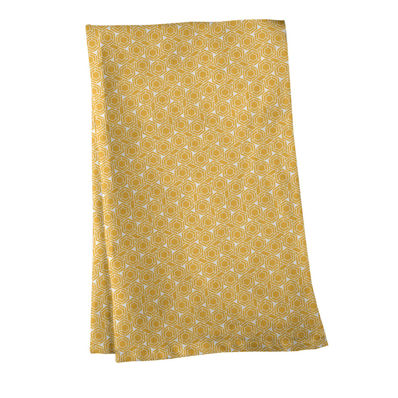 Mcguigan Tea Towel Kitchen Towel, Cotton Twill, Yellow/White