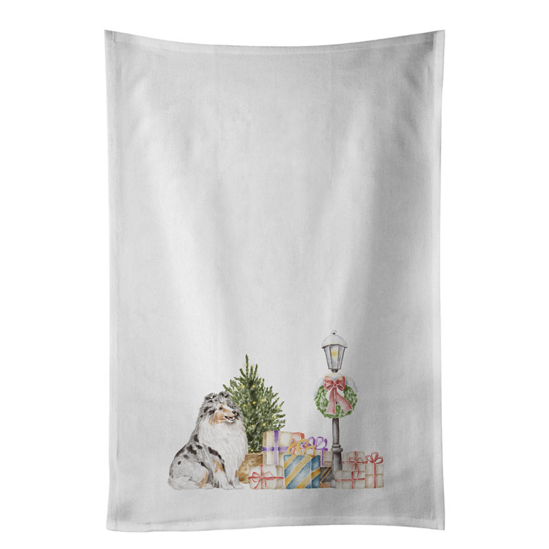 Cotton Tea Towel Kitchen Towel, Sheltie/Shetland Sheepdog Blue