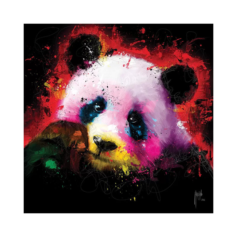 Panda Pop by Patrice Murciano - Wrapped Canvas Painting, 45.72 cm H x 45.72 cm W x 1.91 cm D