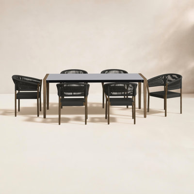 Izola 81" Eucalyptus Patio Dining Set