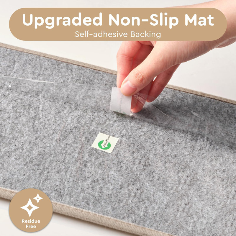 Tapis antidérapant 31 x 31 pouces, tapis d'escalier réutilisables pour marches en bois, tapis d'escalier lavable pour enfants