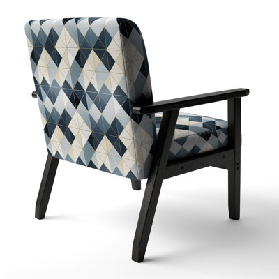 Neutral Tiles Mosaic - Upholstered Modern & Contemporary Accent Arm Chair by Dakota Fields