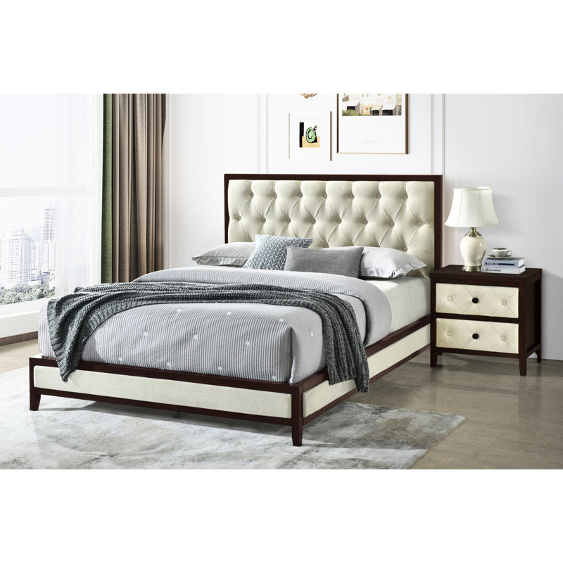 Bedroom 2 Nightstand In Finish - And Birch Union With 2 Drawers For Refresh &, Espresso
